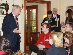Duke President Richard Brodhead hosted 25 of our Durham Teaching Fellows in his home in 2014. This program is an important part of the university's relationship to our home city of Durham. 